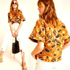 Anthropologie Dolan Left Coast Seraphina Textured Boxy Blouse Size Small
